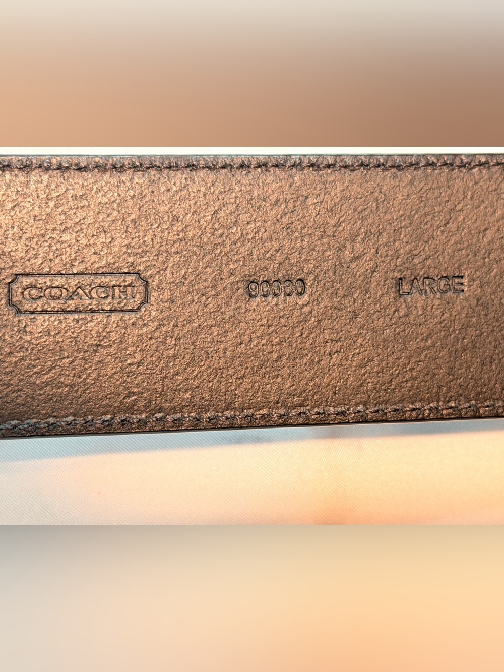 Coach 2018 Signature Embossed Buckle Belt (#C8 90080) Large - Picture 6 of 9